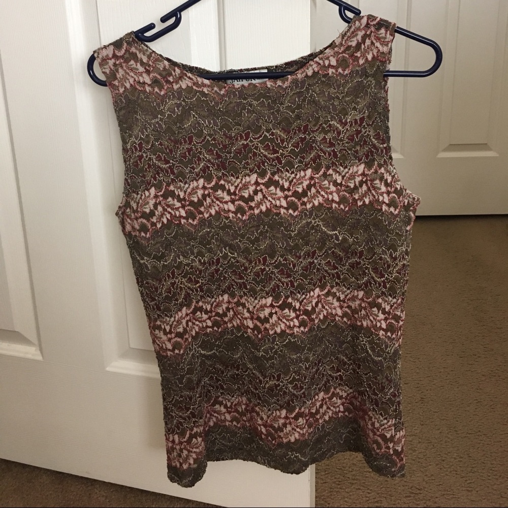 Sleeveless classy blouse netting see through